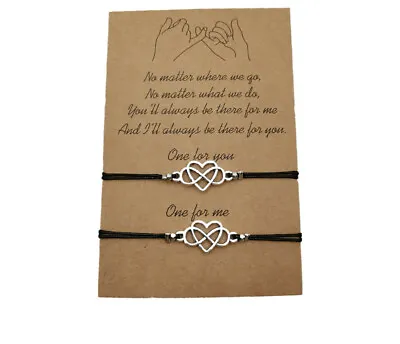 Bracelet Heart Bohemian Anklet Foot Beach Jewelry Friendship Love Cord Lace Gift • £2.99