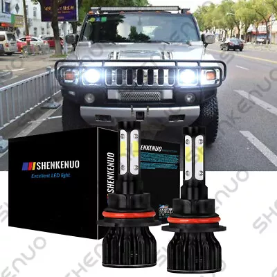 For Hummer H2 2003-2009 - 2X 9007 6000K Front LED Headlight Bulb Hi/Lo Beam Kit • $28.70