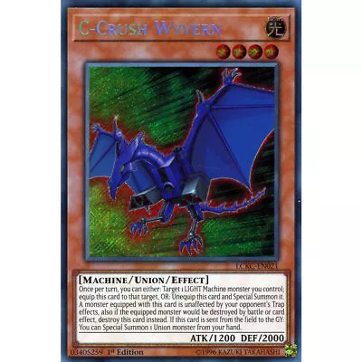 C-Crush Wyvern LCKC-EN021 Yu-Gi-Oh! Card Secret Rare 1st Edition • £2.75