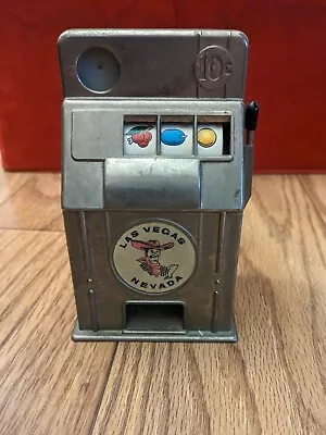 Vintage 10 ¢ Coin Bank Las Vegas Slot Machine Works Great Made In Japan • $14.98