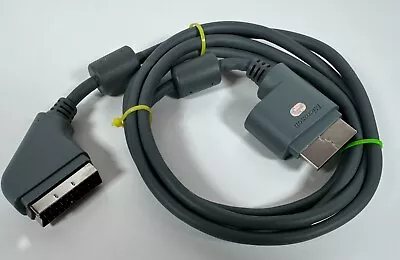 MICROSOFT XBOX 360  Official RGB Scart TV AV Cable Lead - Grey ~ VGC • £55