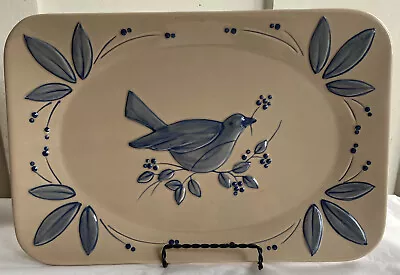 VTG Tender Heart Treasures 2001 Ceramic Blue Bird Platter Stoneware • $29.99