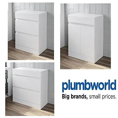 Bathroom Floor Standing Countertop Vanity Unit Basin Sink Unit White 600mm 800mm • £134.97