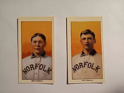  1988 Card Collectors Company '09-11 T206 Reprints NORFOLK TARS Set Of 2 • $1.99