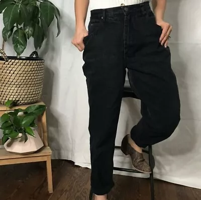 Vintage 80s Gloria Vanderbilt Signature Jeans Black Size 18 • $19.99