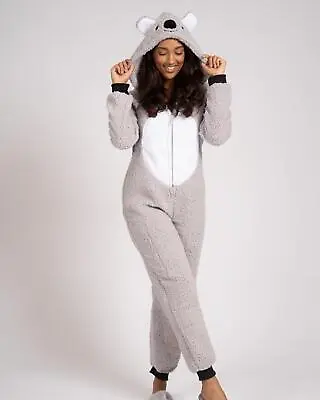 £27.99 • Buy  Koala Pyjamas 1Onesie Womens Soft Fleece Novelty All In One Grey Sleepwear 