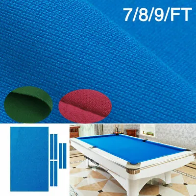 Worsted Pool Table Cloth 7/8/9ft Table Billiard Felt Fast Speed W/ PRE-CUT RAILS • $72