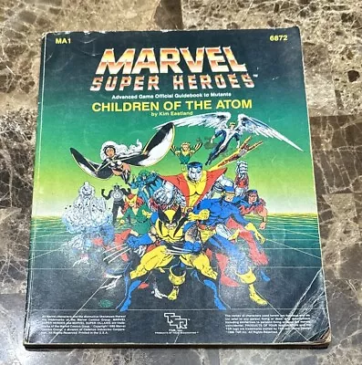 1986 TSR Marvel Super Heroes Children Of The Atom RPG Guidebook MA1 6872 W/ Map  • $24.95