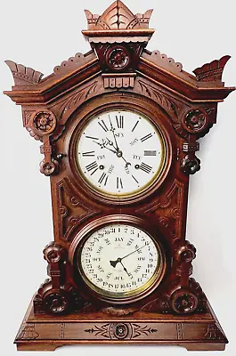 Welch  Audran Bw Variant  Calendar Mantle Chime Clock~ Running~ Striking~ Wow! • $4995
