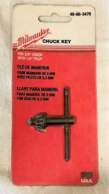 Milwaukee Chuck Key 48-66-3470 For 3/8 In. Chucks With 1/4 In Pilot • $9.99