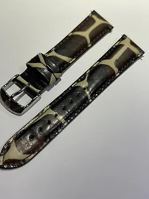 New Authentic MICHELE Brown Giraffe Pattern  LEATHER WATCH BAND 18 MM • $29.99