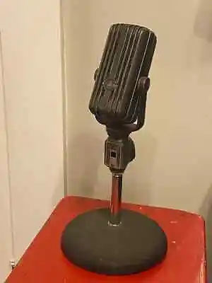 Vintage 1940s Amperite Velocity Microphone RBHK Gunmetal And Stand • $305