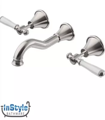 New- Vintage Range- Bath Tap Set- Ceramic Handle- BRUSHED NICKEL • $320