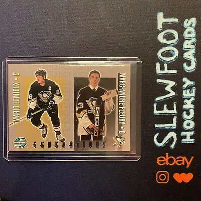 Mario Lemieux & Marc-Andre Fleury 2003 Pacific Supreme Generations Rookie RC HOF • $24.99