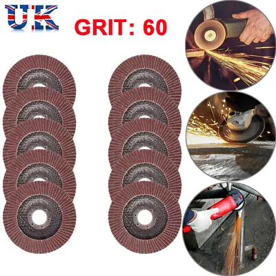 £6.89 • Buy 10Pcs Flap Grinding Sanding Discs 115mm 4.5  40 60 80 120 Grit Angle Wheel UK