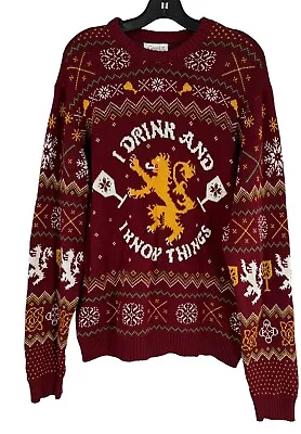 Game Of Thrones I Drink I Know Things Red Ugly Christmas Sweater XL • $8.96