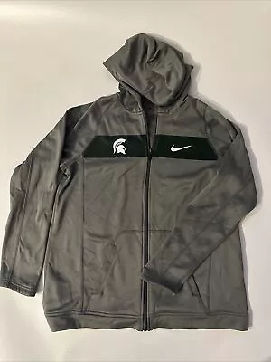 Nike Michigan State Spartans Men’s Large Dri-Fit Full Zip Hoodie Jacket Gray • $20.24