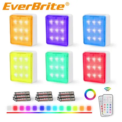 EverBrite 6PC Tap Light LED Closet Light Night Lights Remote Control AAA Battery • $21.84