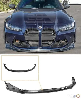 VRS Style CARBON FIBER Front Splitter Fits 21-Up BMW G80 M3 G82 M4 Bumper Lip • $429.98