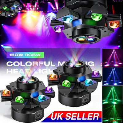 £119.99 • Buy 2x 200W 10 LED Moving Head Laser Stage Lighting DMX Strobe Effect DJ Disco Light