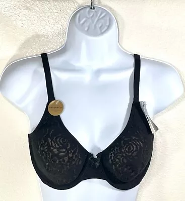 NWT Wacoal Women's 32D Halo Lace Molded Underwire Bra 851205 Black • $30.39