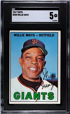 1967 Topps #200 Willie Mays SGC 5 Graded Vintage Baseball Card *CgC605* • $37