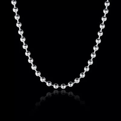 16 -30  Mens Womens 925 Sterling Silver 2mm Thick Ball Bead Chain Necklace #N171 • $9.99