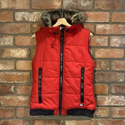 Superdry Puffer Gilet Hooded Faux Fur Trim Size UK 12 NEW WITH TAGS • $58.07