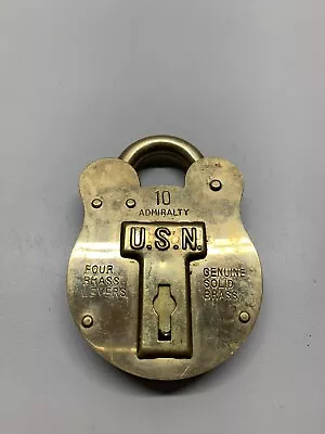 Vintage U.S.N Navy Morgan & Sons Justin Square Brass Lock #10 Admiralty • $34.99