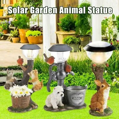 Solar Garden Squirrel Statue Ornament Animal Light Cat Decor Lawn Climbingb UK~ • £9.55