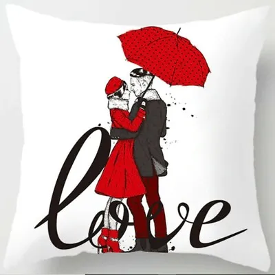 Cushion Cover Valentine's Day Love Pillow Colorful 18'' X 18  45cm X 45 Cm UK  • £5.50