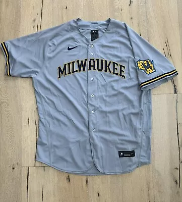 Authentic Milwaukee Brewers Nike Road Gray Jersey Men's Size 56 3XL • $20.50