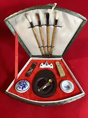 Vintage Chinese Calligraphy Set Old Writing Box Kit China • $21