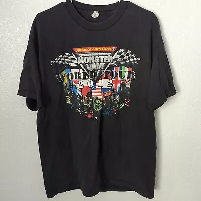 Monster Jam World Tour T Shirt Size Large Black • $19.99
