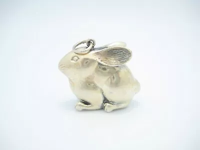 Solid Sterling Silver Bunny Rabbit Animal Pendant Or Charm • $59.99