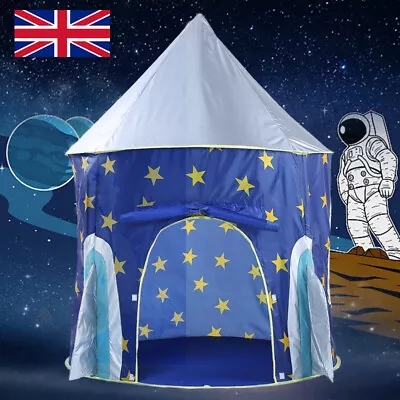 Kids Boys Pop Up Play Tent Spaceship Rocket Ship Tent Playhouse Birthday Gift • £3.99