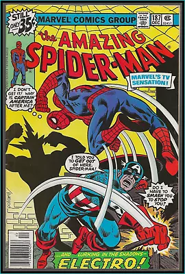 Amazing Spider-man #187 (1978) Vs Cap America Godzilla Starlin Art Marvel Fn- • $8.99