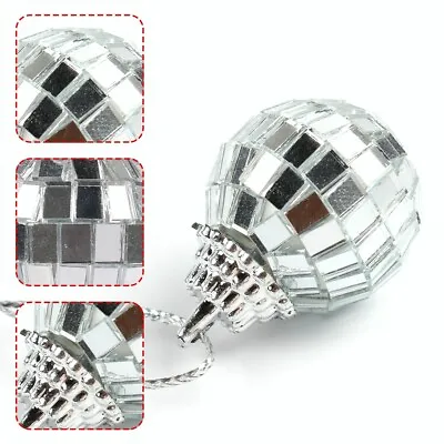 12×Mini Disco Mirror Ball Stage Rotating Glass Party Decor Lighting Reflective • £3.08