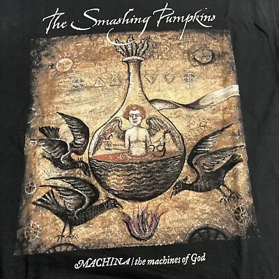 Vintage Smashing Pumpkins Shirt Machina Tour 2000 Size Medium Black Music Rock • $120