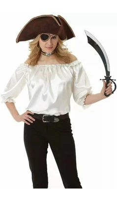 Christys Dress Up Women's Pirate White Blouse Size Medium • £8.95