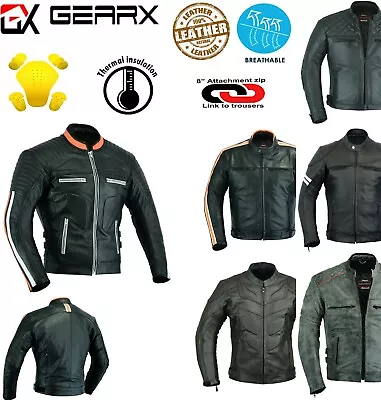 $83.86 • Buy GearX Motorbike Leather Jacket Motorcycle Protective Jacket Coat
