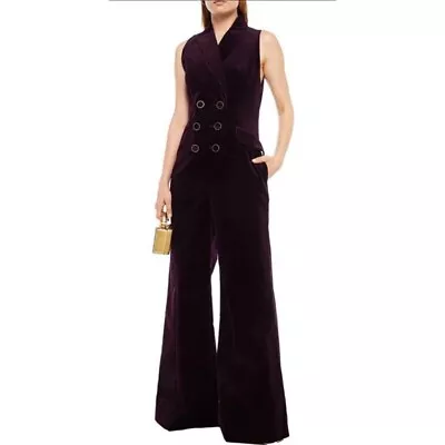 ZIMMERMANN LUCKY TUXEDO VELVET JUMPSUITSZ Size 0 • $999