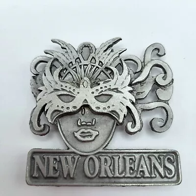 Fridge Refrigerator Magnet NEW ORLEANS Mardi Gras Mask Metal Travel Souvenir • $14.99