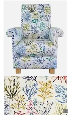 Prestigious Coral Fabric Adult Chair Armchair Accent Seaweed Coastal Decor Green • £220.49