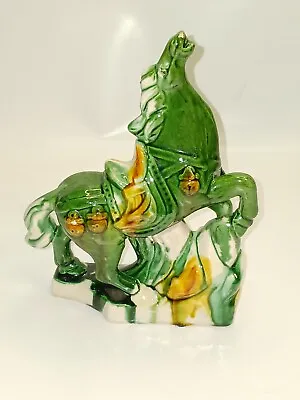 £14.46 • Buy Vintage Chinese Tang Dynasty Drip Style Glaze, Ceramic War Horse Figurine Tri 