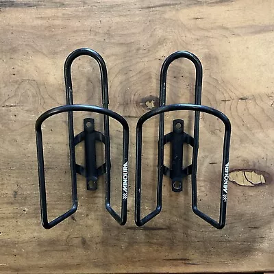 Vintage Minoura Bottle Cage Set. Made In Japan. (Black/Aluminum) • $12.75