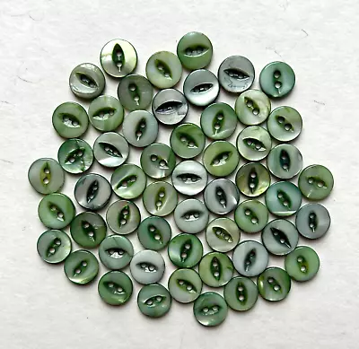 50 Vintage Small Dyed Green Mother Of Pearl Buttons • $4.95