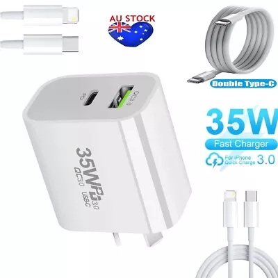 Dual USB C Fast Wall Charger Type C 35W PD Power Fast Adapter For IPhone Samsung • $11.99