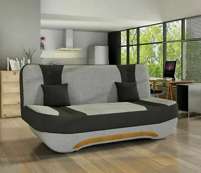 Modern Sofa Bed With Storage 3 Seater Black Grey New With Spring EWA II • £415