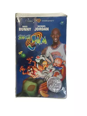 Space Jam 1997 Michael Jordan VHS With Commemorative Coin Factory Sealed • $15